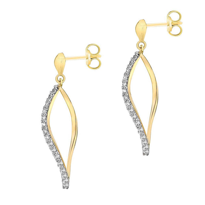 9K Gold Cubic Zircon Drop Earrings 7814317 2