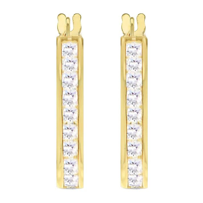9K Gold Small Cubic Zircon Half Eternity Earrings 7814298 2