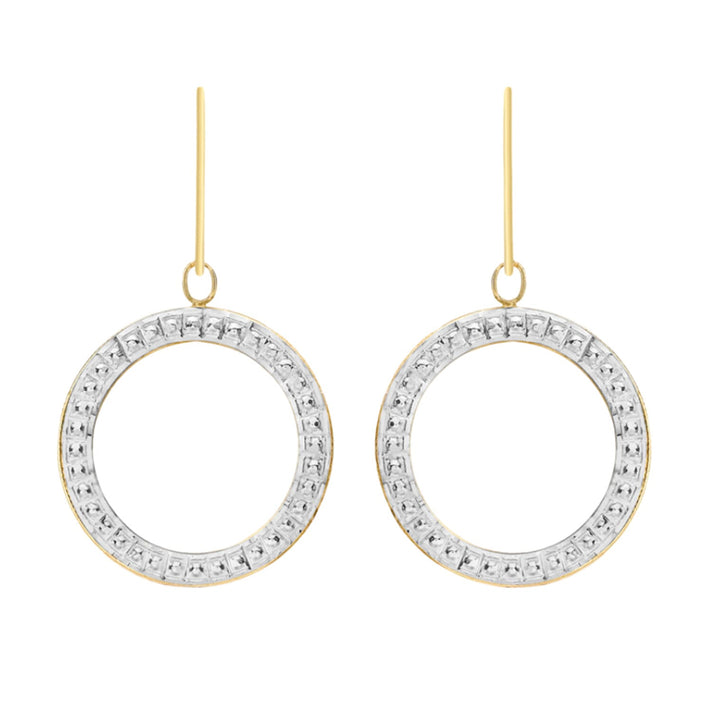 9K Gold 2 Tone Round Open Drop Earrings 7814099 1