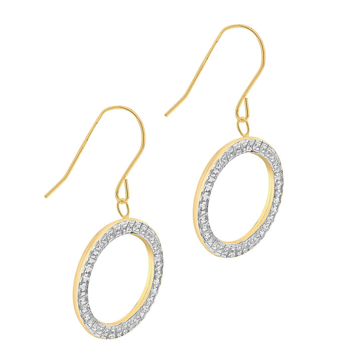 9K Gold 2 Tone Round Open Drop Earrings 7814099 2
