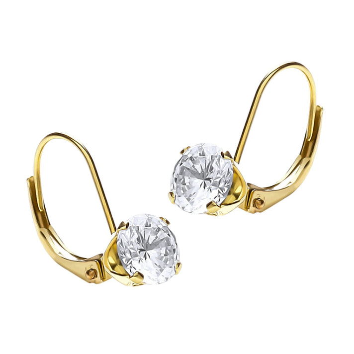 9K Gold Cubic Zircon LeverbackEarrings 7814373 1