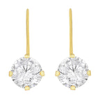 9K Yellow Gold  A   White Cubic Zirconia  Earring 2.86 pc,  Gold Wt. 1.4 Gms  2.860  Ct.