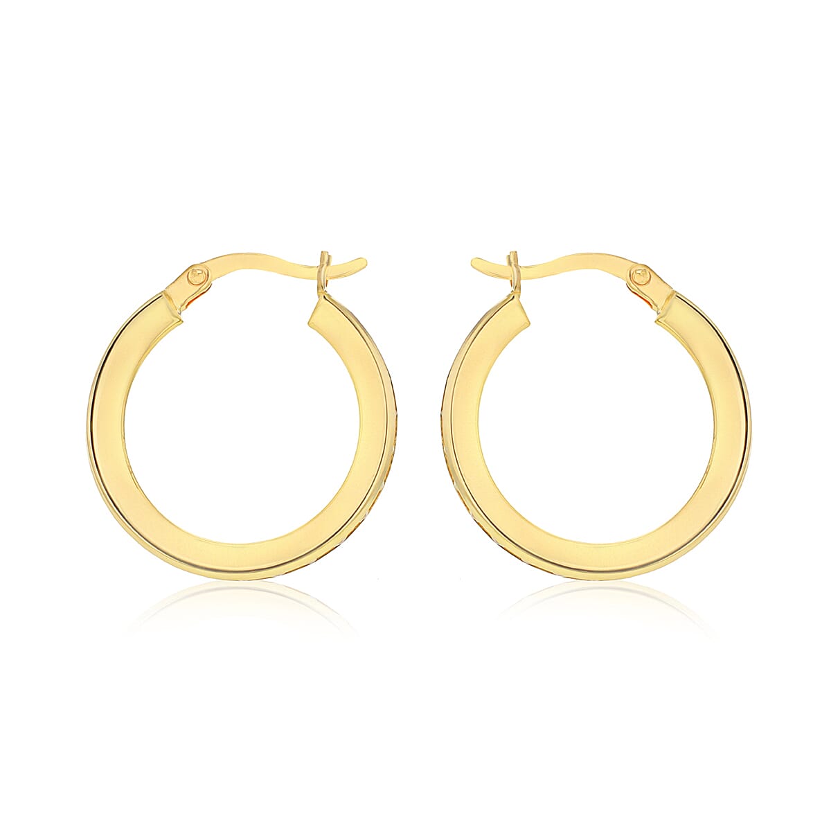9K Gold Cubic Zircon Half Eternity CreoleEarrings 7814313 2