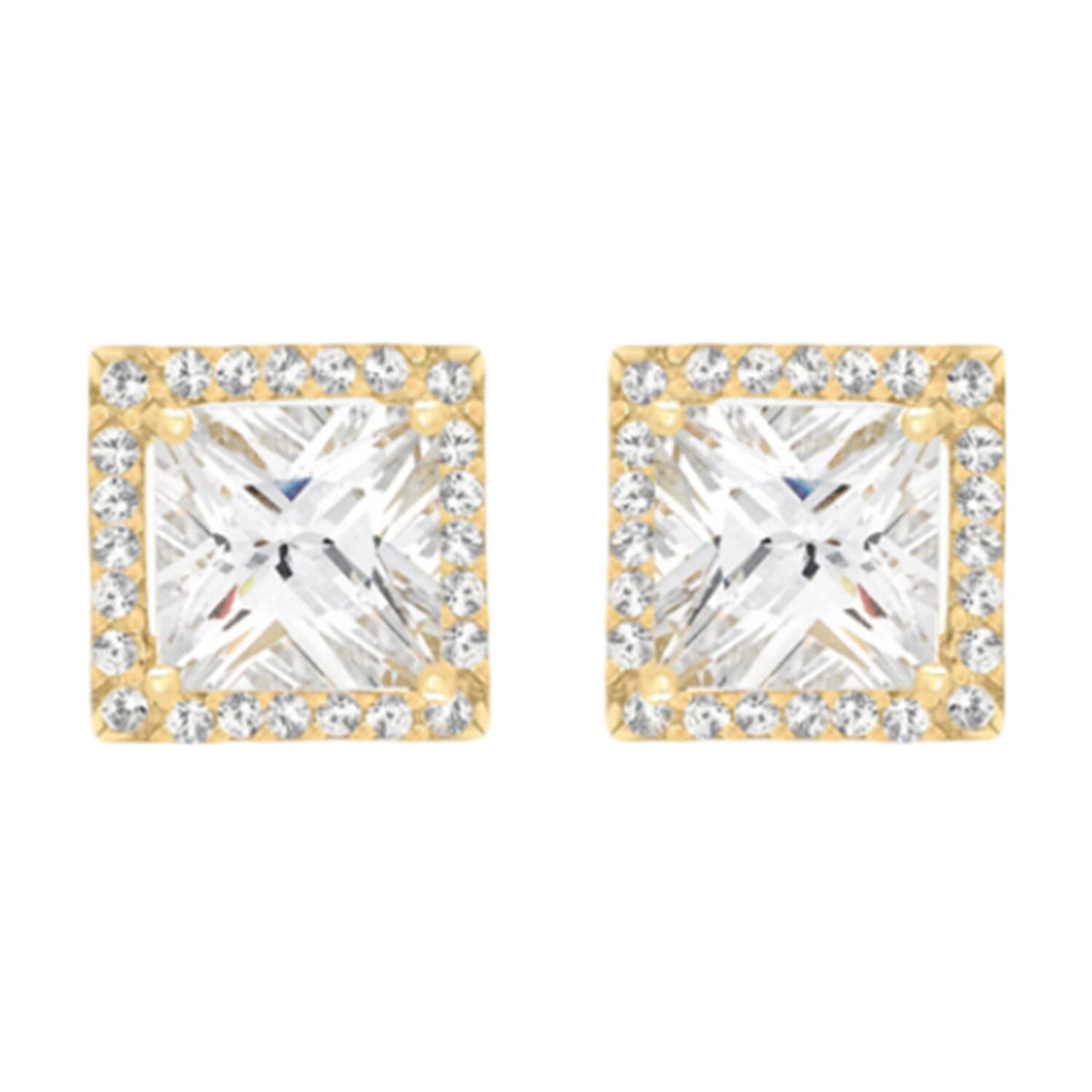 9K Yellow Gold  A   White Cubic Zirconia  Earring 4.82 pc,  Gold Wt. 2.1 Gms  4.820  Ct.