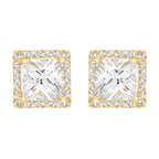 9K Yellow Gold  A   White Cubic Zirconia  Earring 4.82 pc,  Gold Wt. 2.1 Gms  4.820  Ct.