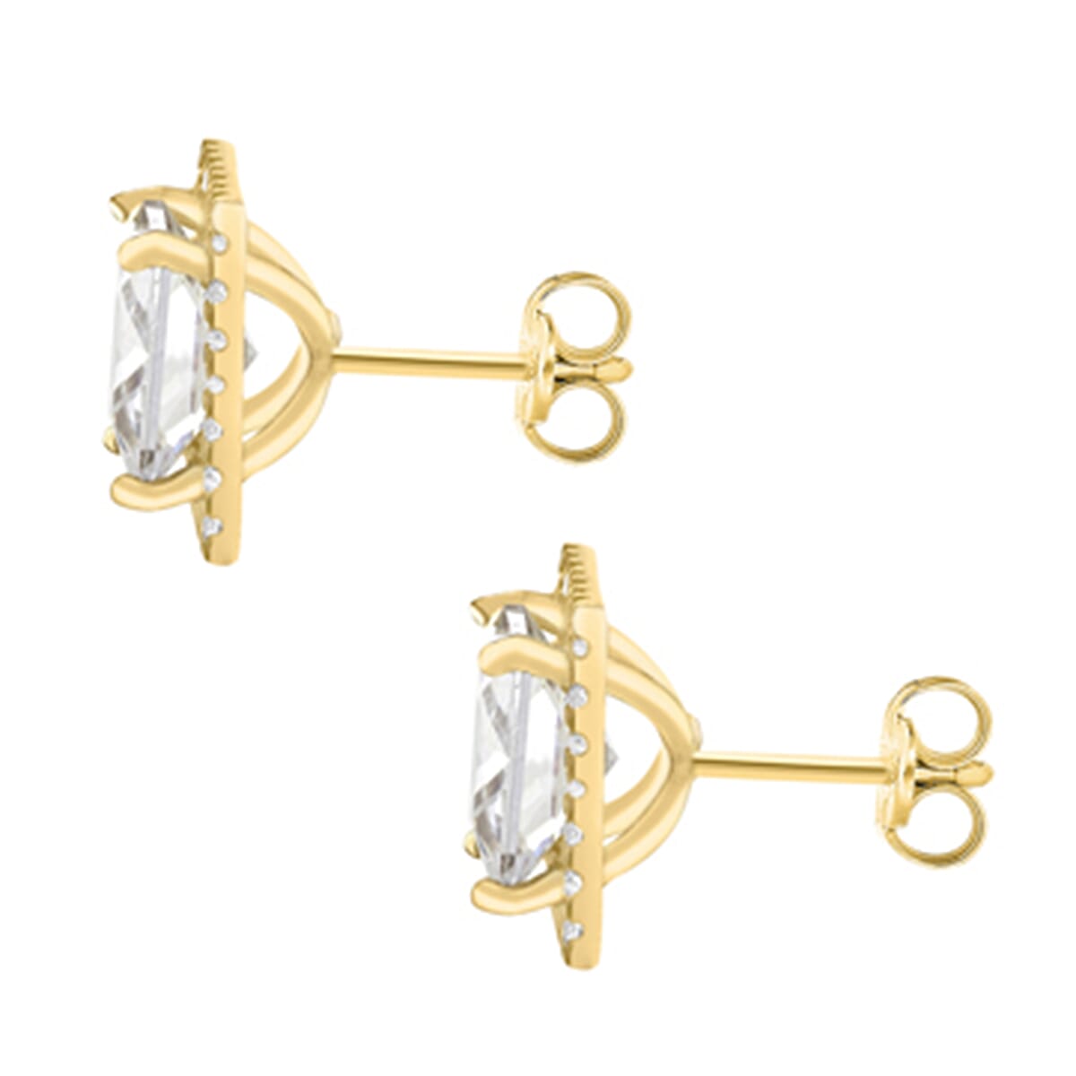 9K Gold Cubic Zircon Square Stud Earrings 7814295 2
