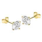 9K Yellow Gold  A   White Cubic Zirconia  Earring 6.92 pc,  Gold Wt. 0.54 Gms  6.920  Ct.