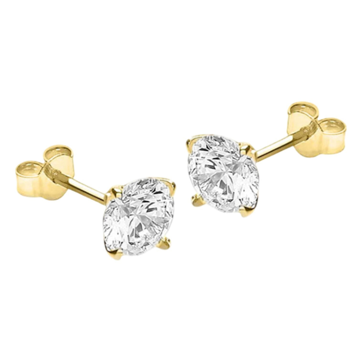 9K Gold 8mm Round Cubic Zircon StudEarrings 7814369 0