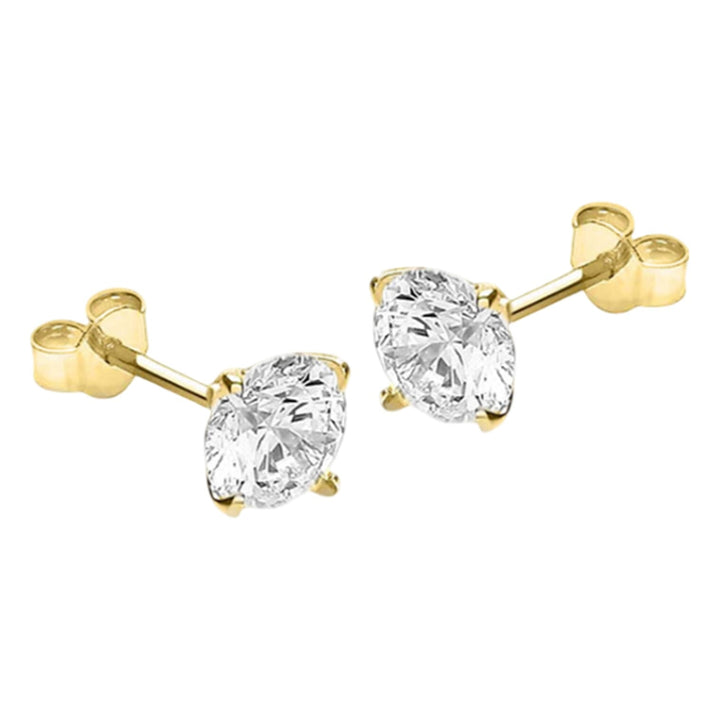 9K Gold 8mm Round Cubic Zircon StudEarrings 7814369 1