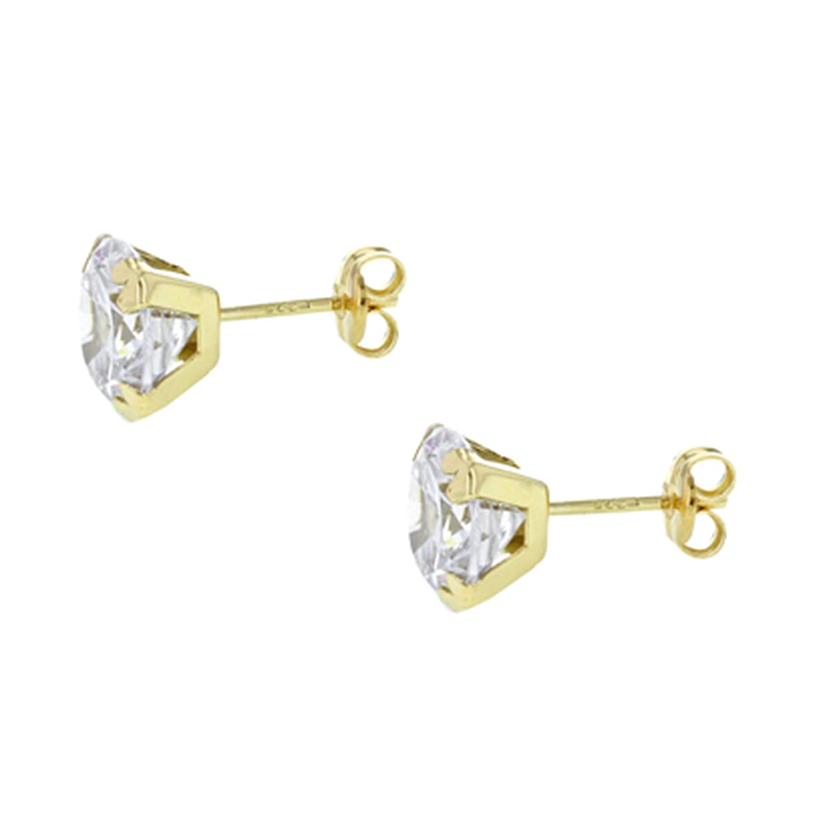 9K Gold 8mm Round Cubic Zircon StudEarrings 7814369 2