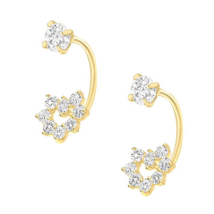 9K Gold Cubic Zircon Heart Earrings 7814137 2