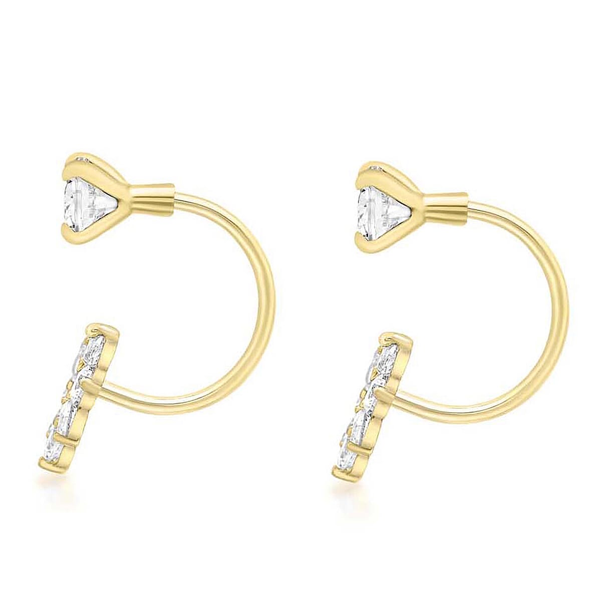 9K Gold Cubic Zircon Heart Earrings 7814137 2