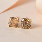 9K Yellow Gold  Yellow Moissanite Stud Earrings 1.40 Ct