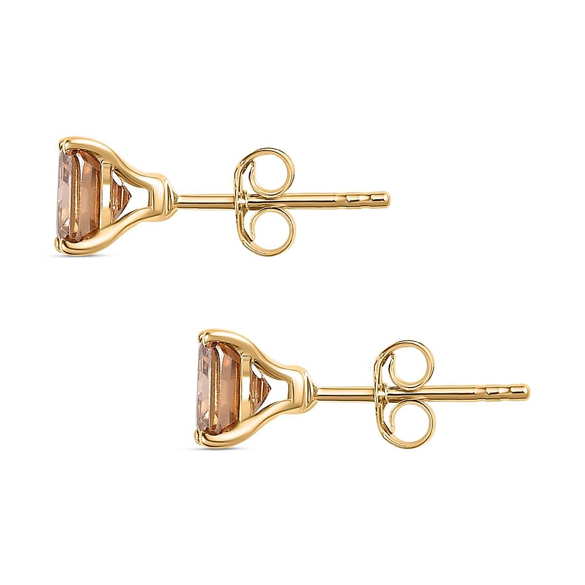 9K Yellow Gold  Yellow Moissanite Stud Earrings 1.40 Ct 7582075 3