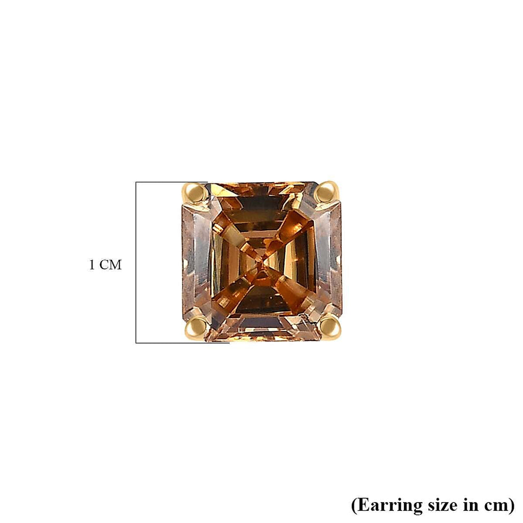 9K Yellow Gold  Yellow Moissanite Stud Earrings 1.40 Ct