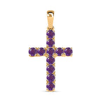 9K Yellow Gold  AA   African Amethyst  Pendant  Gold Wt. 0.8 Gms  0.737  Ct.