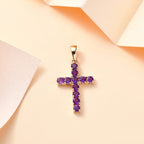 9K Yellow Gold  AA   African Amethyst  Pendant  Gold Wt. 0.8 Gms  0.737  Ct.