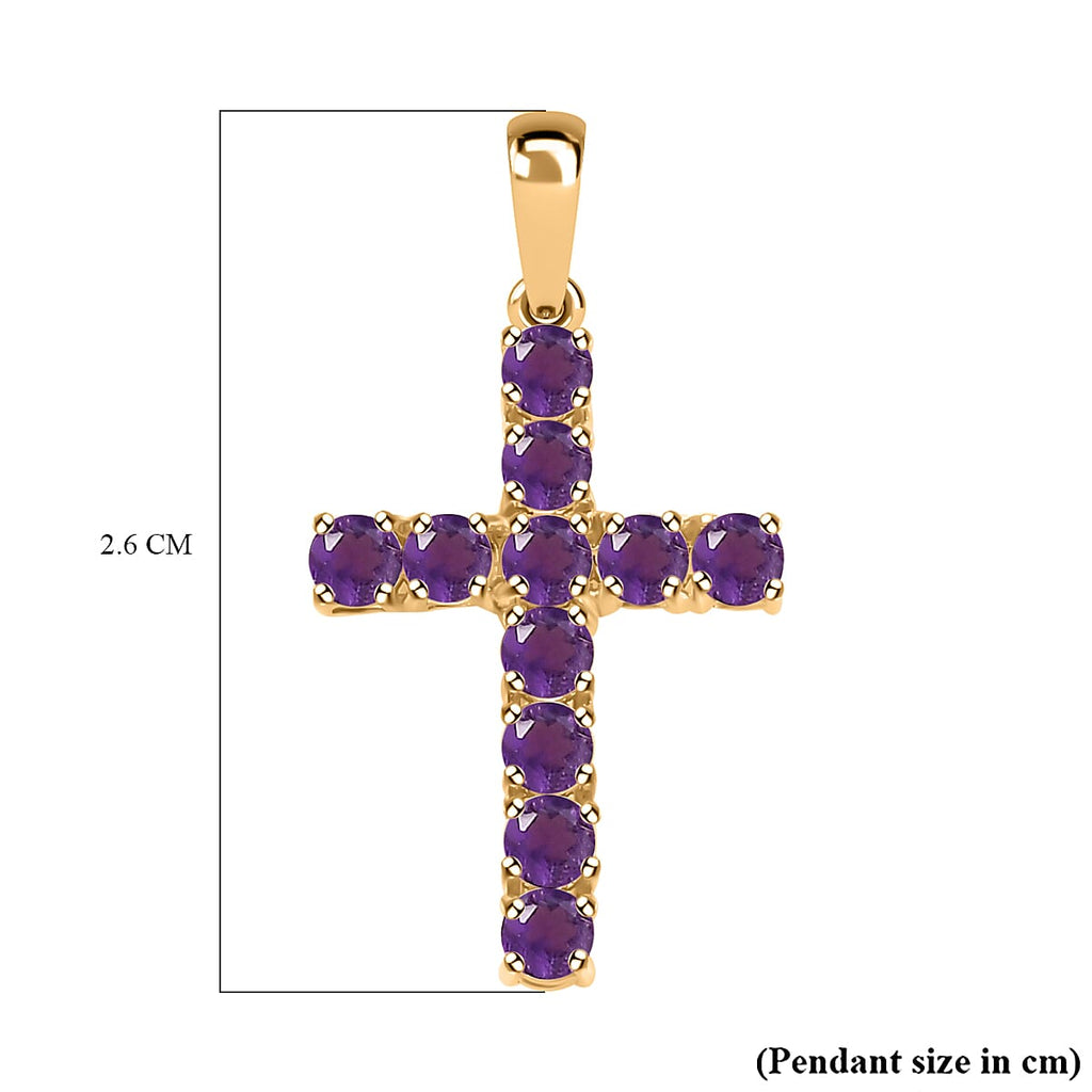 9K Yellow Gold  AA   African Amethyst  Pendant  Gold Wt. 0.8 Gms  0.737  Ct.