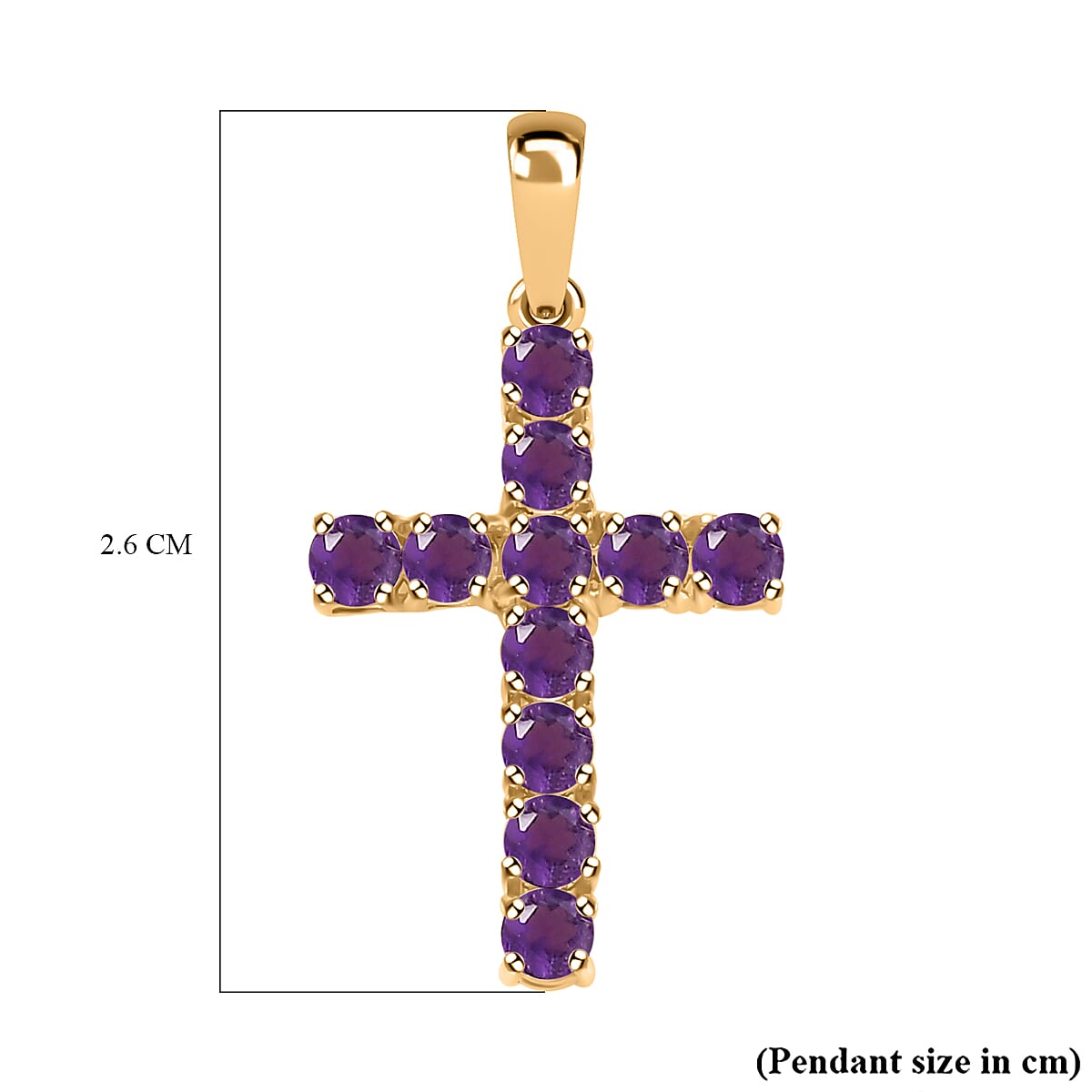 Birthstone Cross Collection - 9K Yellow Gold AA African Amethyst Cross Cross Pendant 7847263 5