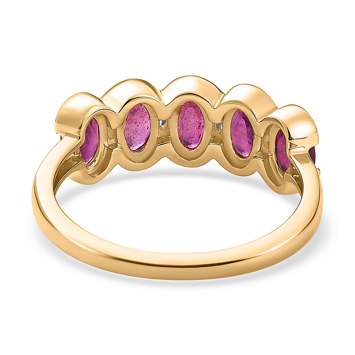 9K Yellow Gold African Ruby &amp; Moissanite Band Ring 1.81 Ct 7632609 4