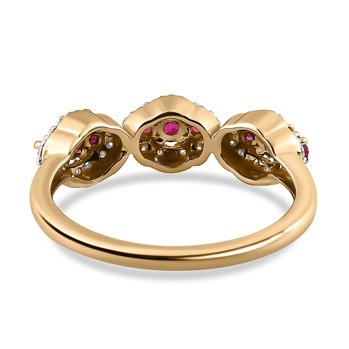 9K Yellow Gold AA African Ruby , Moissanite Classic Solitaire Ring in Gold Wt. 1.79 grams, 0.438 Ct 7632958 5