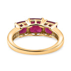 9K Yellow Gold  AA   African Ruby ,  Moissanite  Main Stone With Side Stone Ring 3.40 ct,  Gold Wt. 2.57 Gms  3.400  Ct.