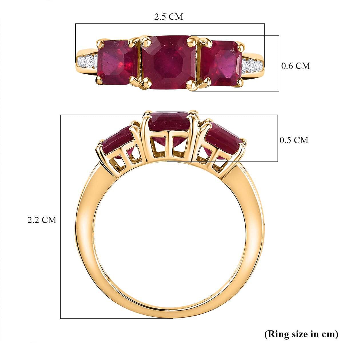 9K Yellow Gold AA African Ruby , Moissanite Classic Solitaire Ring in Gold Wt. 2.45 grams, 3.40 Ct 7633904 5