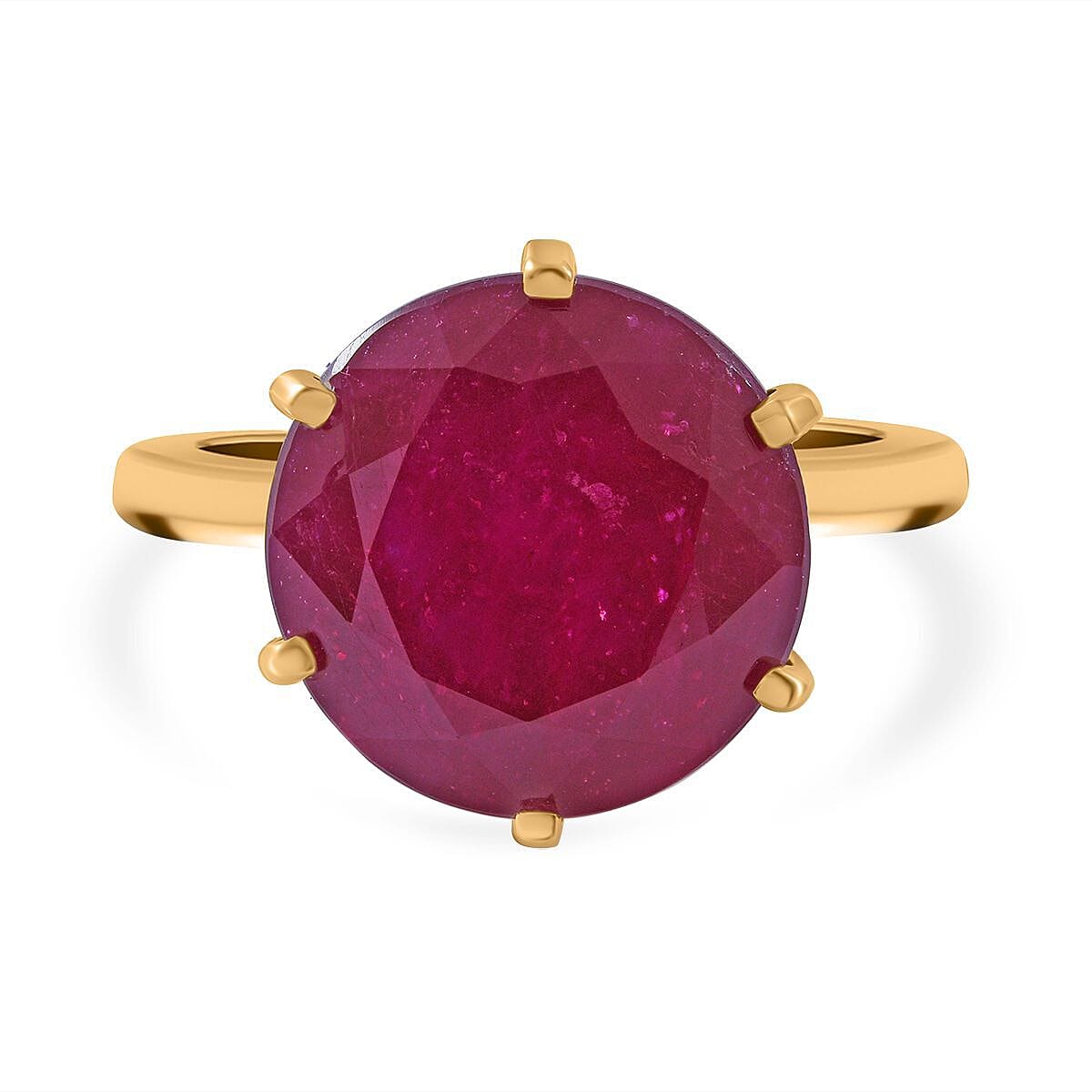 9K Yellow Gold African Ruby Solitaire Ring 10.00 Ct. 7383205 0
