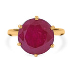 9K Yellow Gold African Ruby Solitaire Ring 10.00 Ct.
