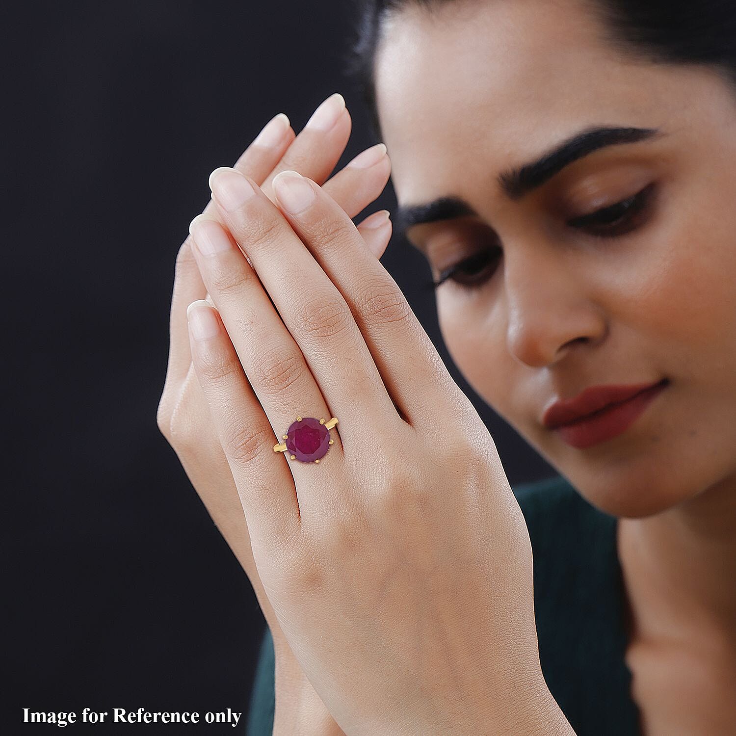 9K Yellow Gold African Ruby Solitaire Ring 10.00 Ct. 7383205 3