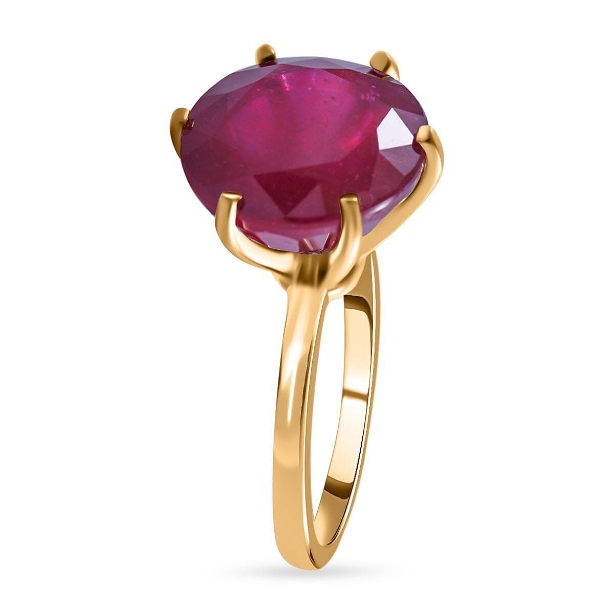 9K Yellow Gold African Ruby Solitaire Ring 10.00 Ct. 7383205 4