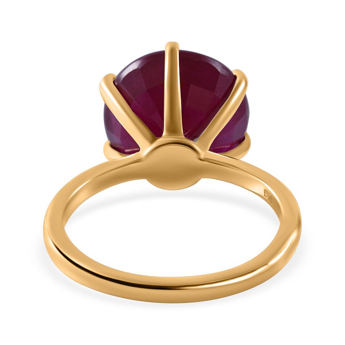 9K Yellow Gold African Ruby Solitaire Ring 10.00 Ct. 7383205 5