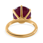 9K Yellow Gold African Ruby Solitaire Ring 10.00 Ct.