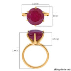 9K Yellow Gold African Ruby Solitaire Ring 10.00 Ct.