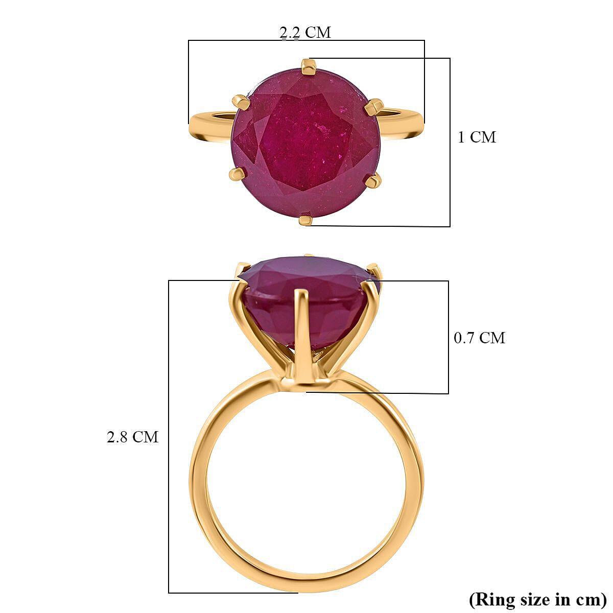 9K Yellow Gold African Ruby Solitaire Ring 10.00 Ct. 7383205 6