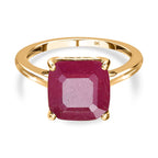 9K Yellow Gold Niassa Ruby Solitaire Ring 7.00 Ct
