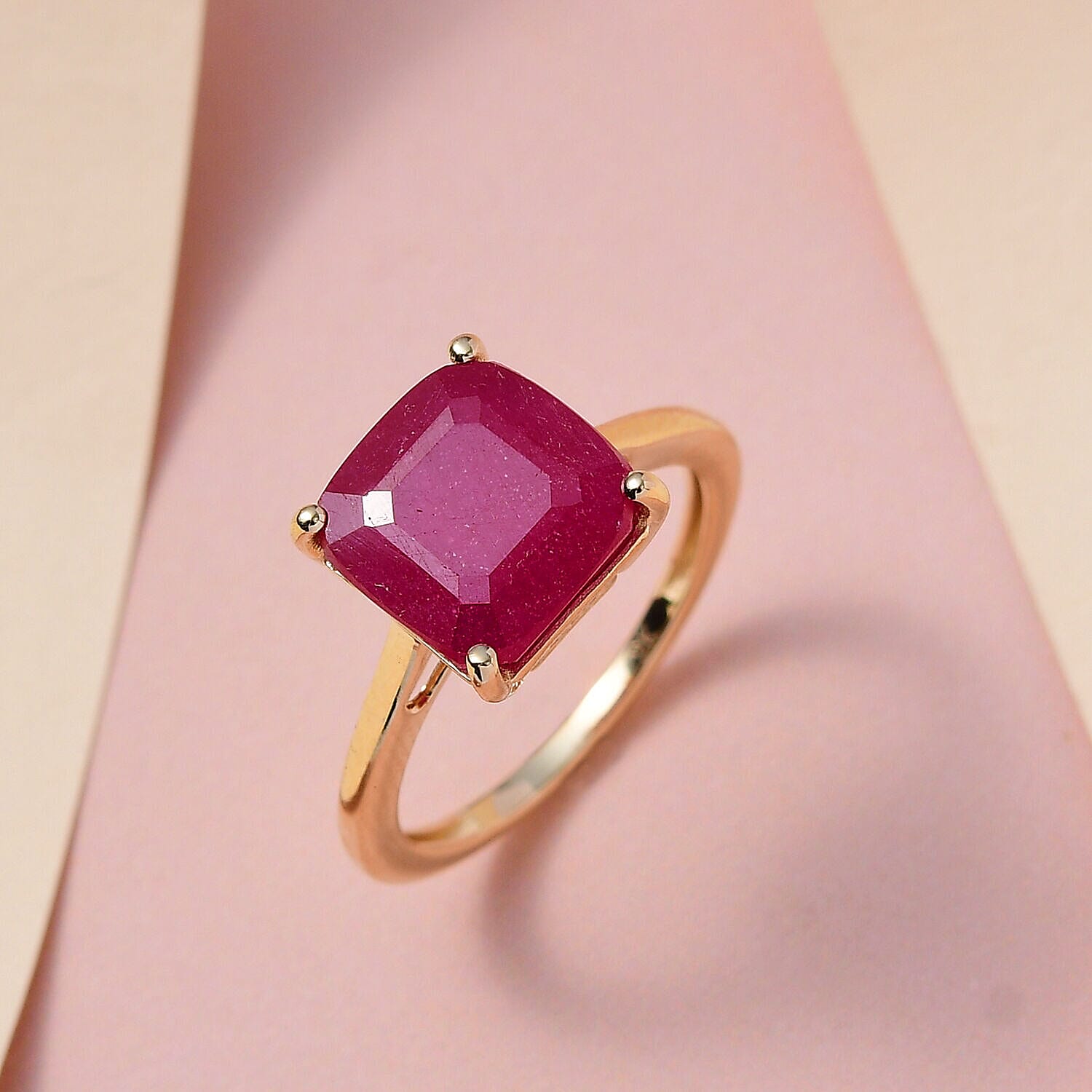 Niassa Ruby Solitaire Ring in 9K Yellow Gold 7364477 2