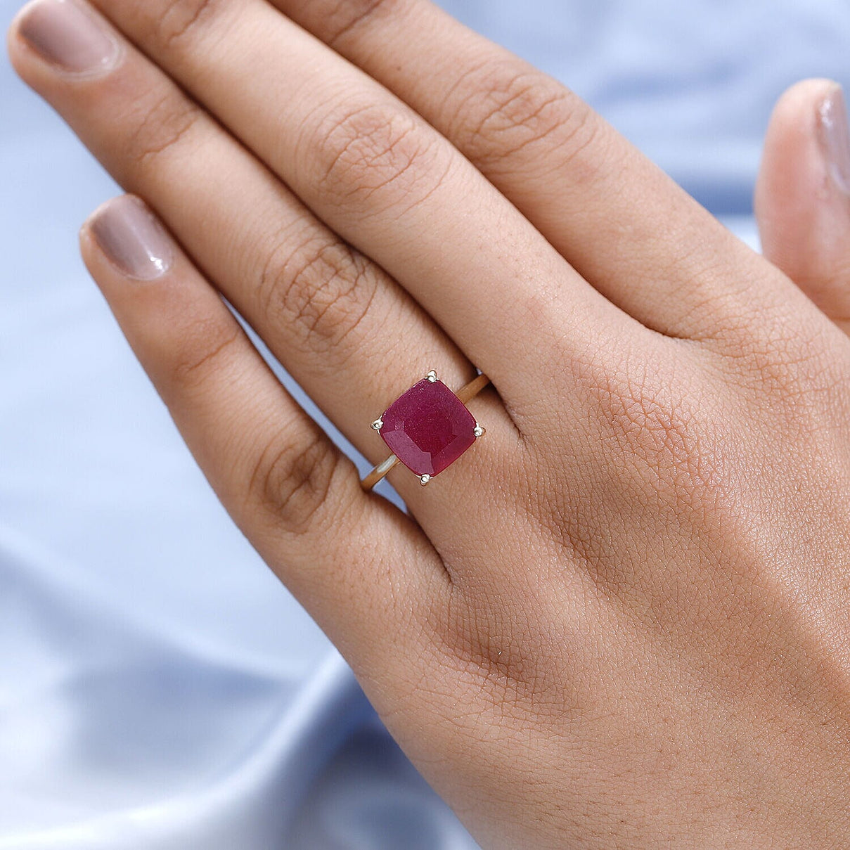 Niassa Ruby Solitaire Ring in 9K Yellow Gold 7364477 4