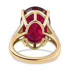 9K Yellow Gold AAA African Ruby 15.5cts & Diamond Ring Gold Wt. 3.79 Gms