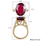 9K Yellow Gold AAA African Ruby 15.5cts & Diamond Ring Gold Wt. 3.79 Gms