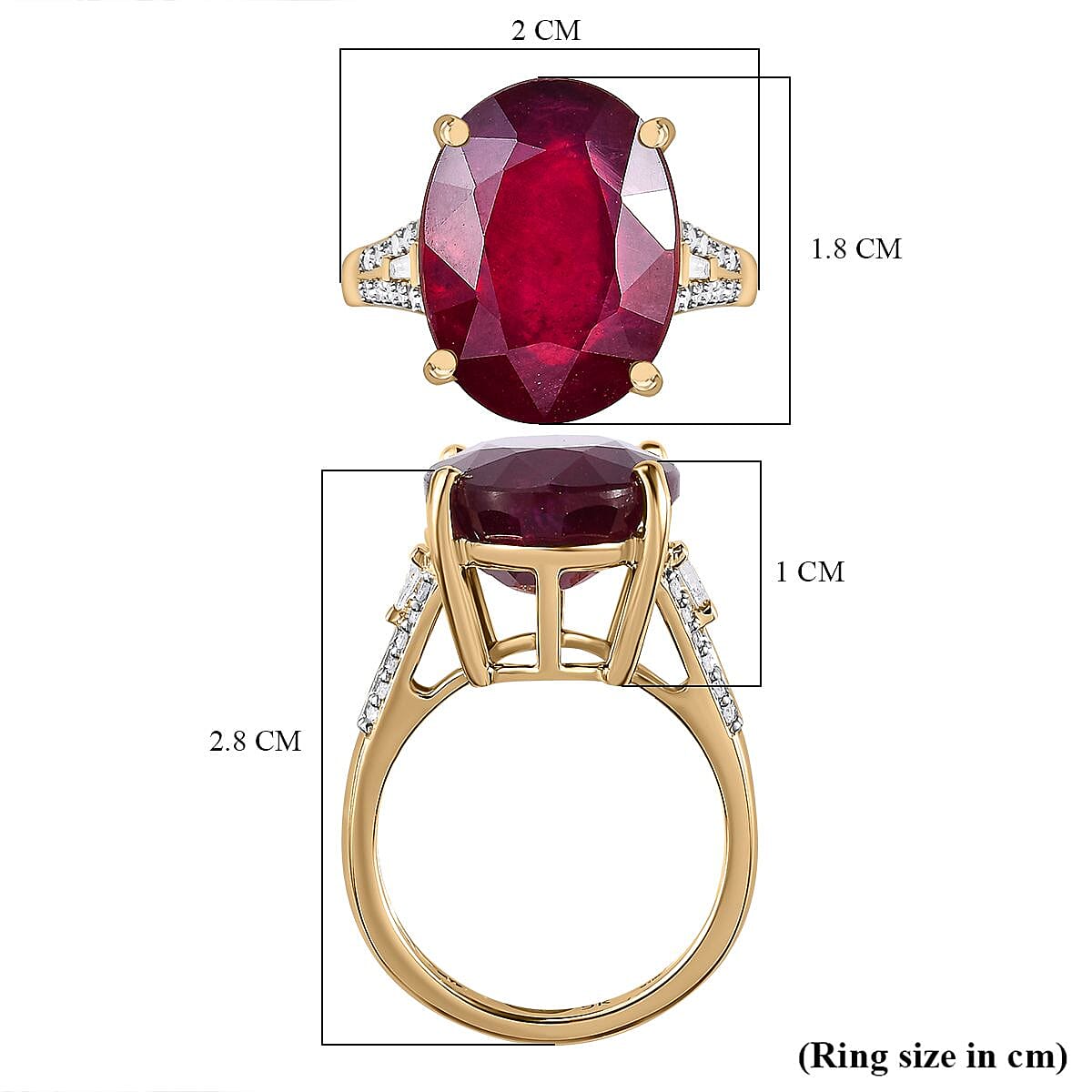 9K Yellow Gold AAA African Ruby 15.5cts &amp; Diamond Ring Gold Wt. 3.79 Gms 7423225 5