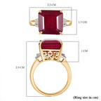 9K Yellow Gold AA African Ruby & White Diamond Ring 13.82 Ct.