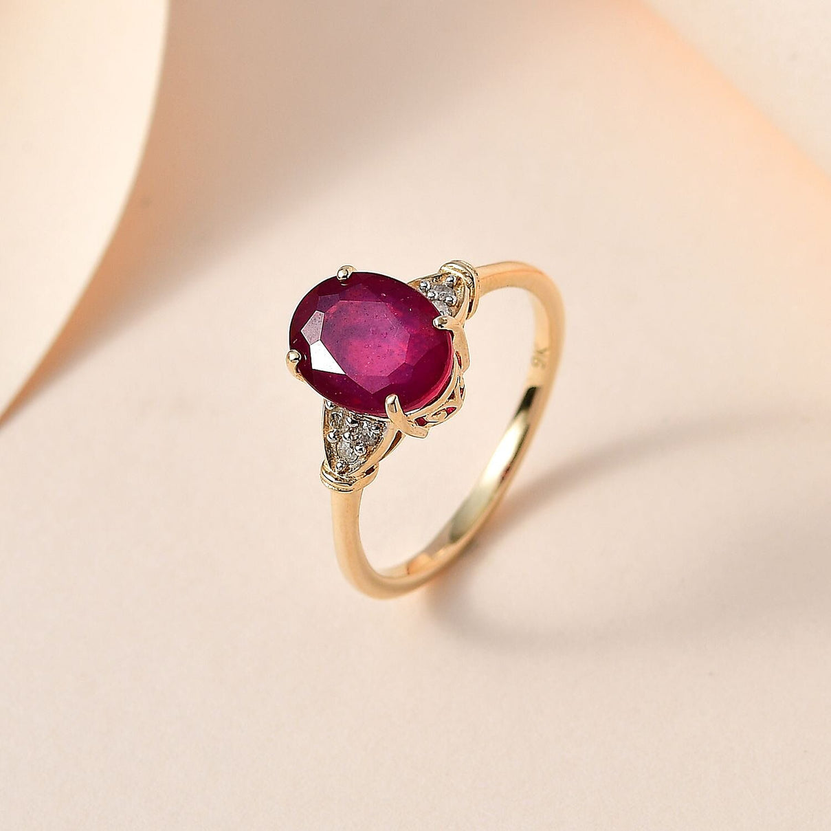 9K Yellow Gold AA African Ruby and Diamond I3 GH Classic Solitaire Ring 2.40 Ct 7042987 2