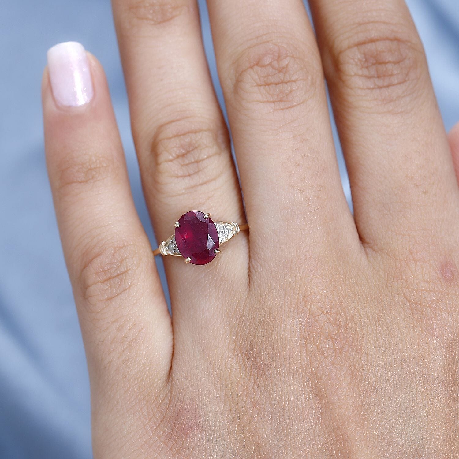 9K Yellow Gold AA African Ruby and Diamond I3 GH Classic Solitaire Ring 2.40 Ct 7042987 3