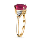 9K Yellow Gold AAA African Ruby and Diamond Ring 3.00 Ct.