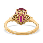 9K Yellow Gold AAA African Ruby and Diamond Ring 3.00 Ct.