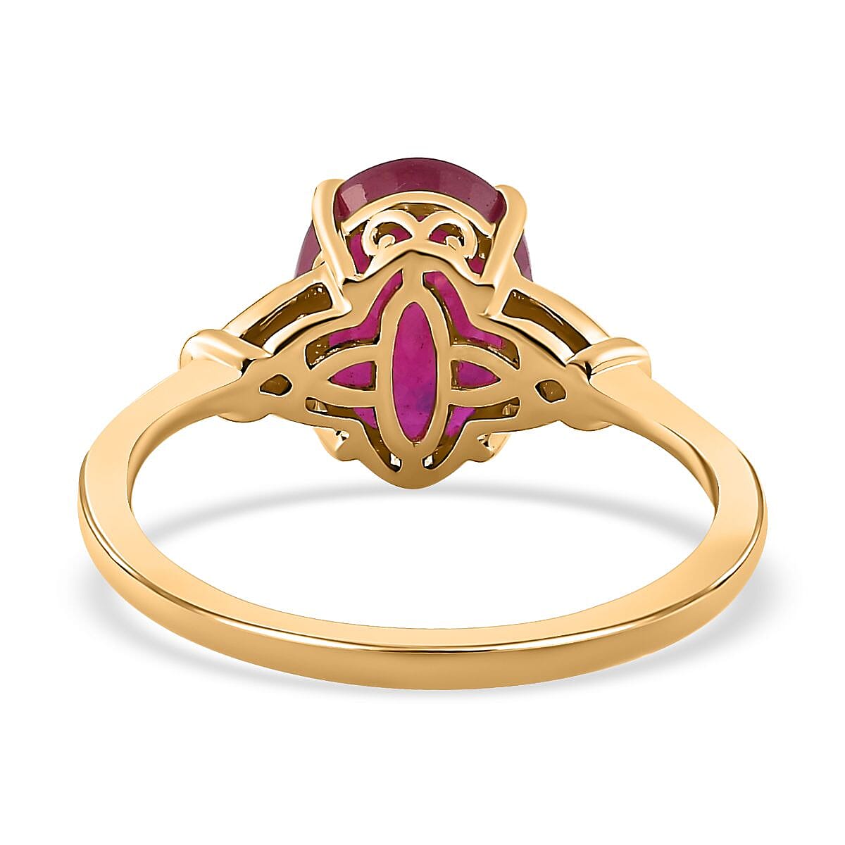 9K Yellow Gold AA African Ruby and Diamond I3 GH Classic Solitaire Ring 2.40 Ct 7042987 5