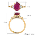 9K Yellow Gold AAA African Ruby and Diamond Ring 3.00 Ct.