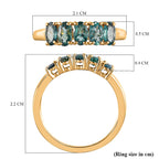 9K Yellow Gold Premium Alexandrite 5 Stone Ring 1.20 Ct.
