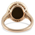 9K Yellow Gold Ammolite and Diamond Ring 2.30 Ct.